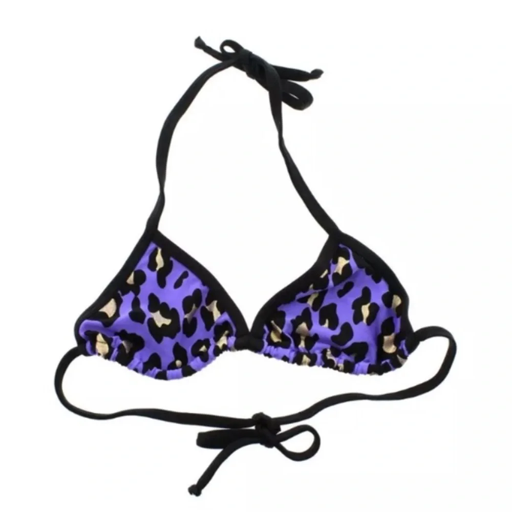 - Metallic Purple Leopard Triangle Bikini Set SZ S! NEW!